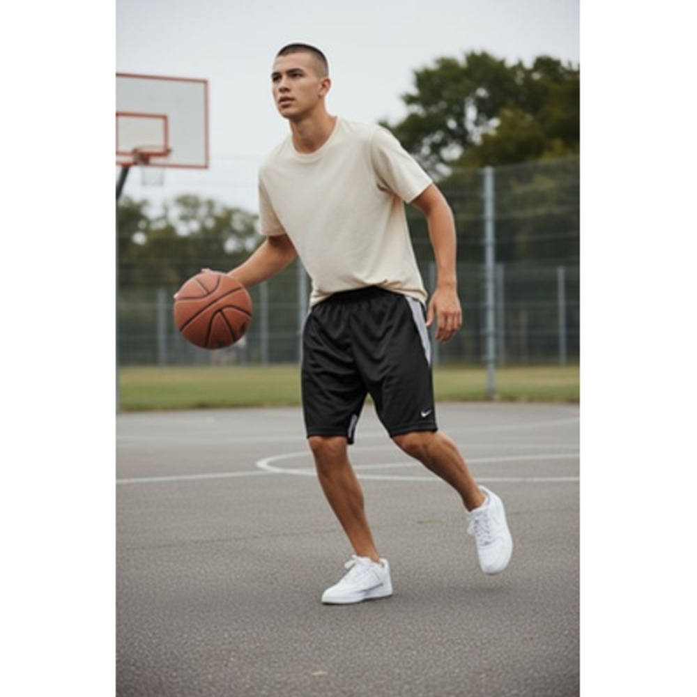 Nike Shorts Mens XL Black Gray Mesh Basketball‎ Athletic Lined Swoosh 742523-060